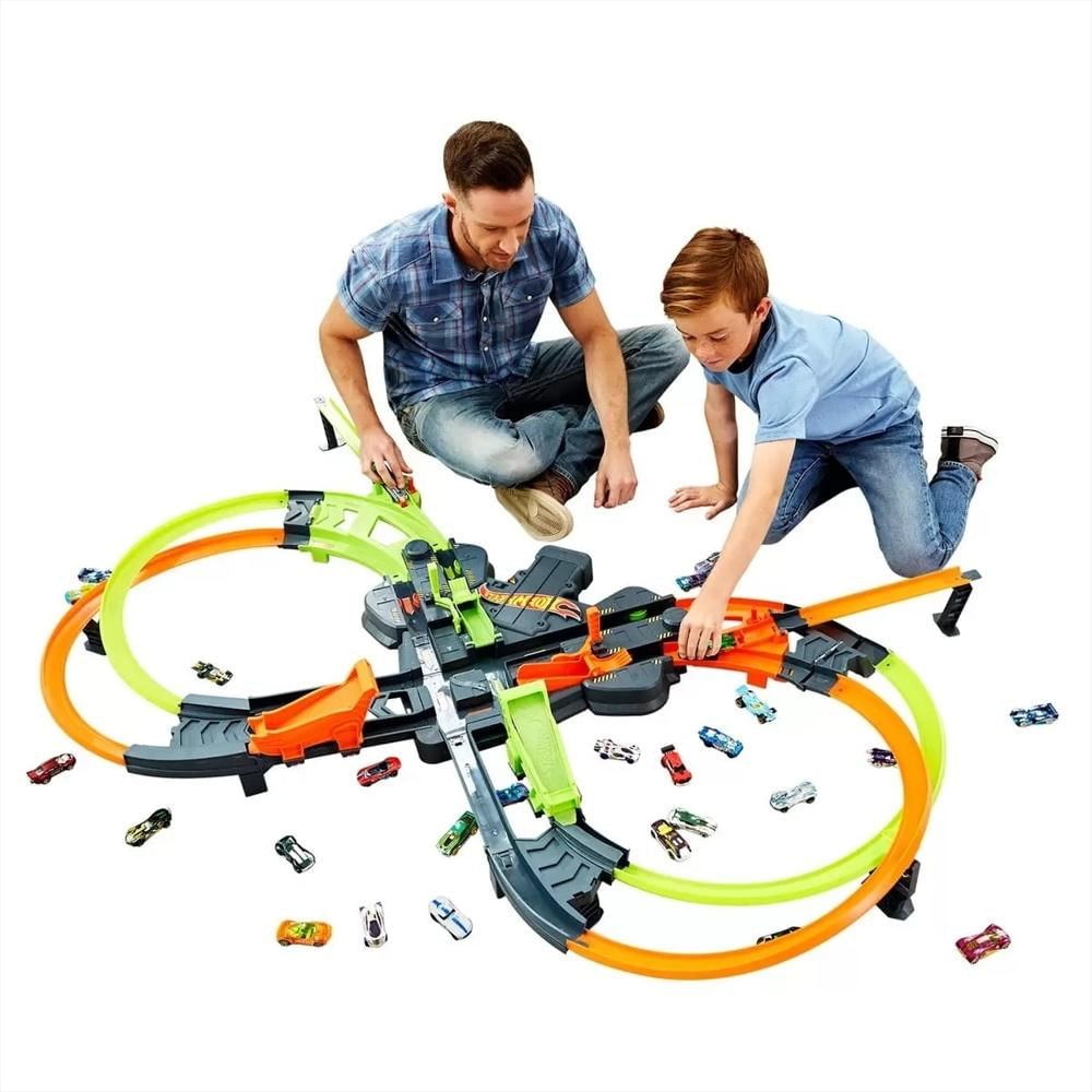 Pista Motorizada Hot Wheels Colossal Speed Crash Con 2 Carros img #1