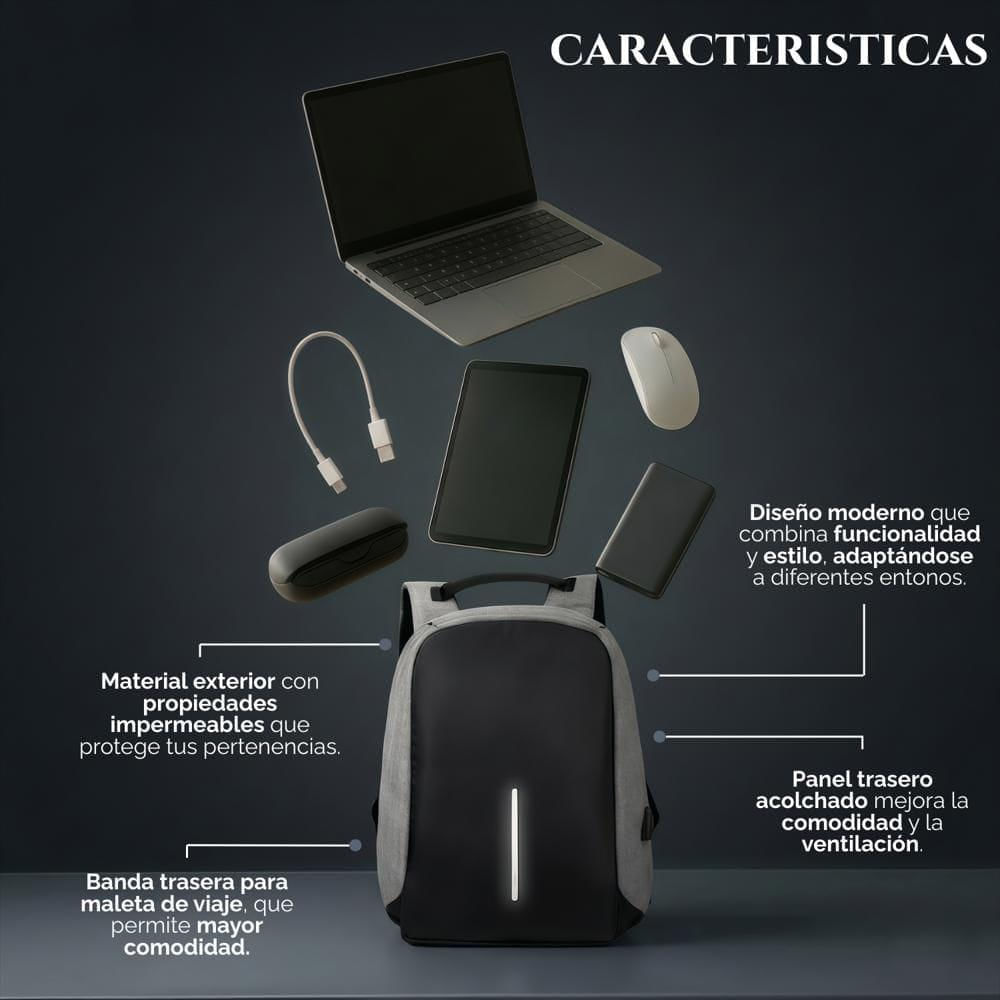 Maleta Morral Antirrobo Con Puerto Usb Impermeable No Generica img #3