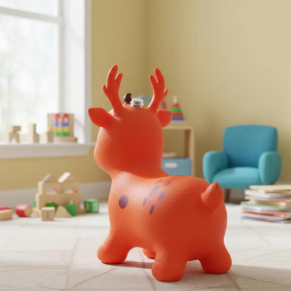 Saltarín Reno Inflable Con Luz Y Sonido Naranja Ref 335 img #2