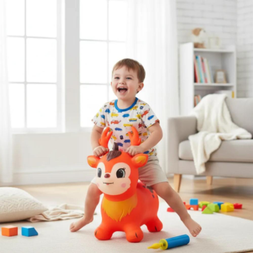 Saltarín Reno Inflable Con Luz Y Sonido Naranja Ref 335 img #4