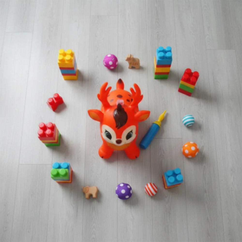 Saltarín Reno Inflable Con Luz Y Sonido Naranja Ref 335 img #5