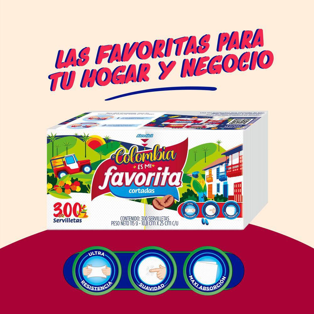 Servilletas FAVORITA cortadas (300  und) img #2