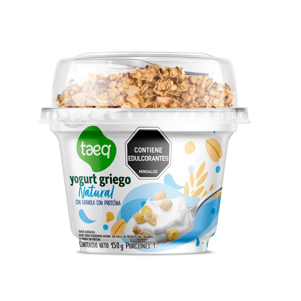 Yogurt griego TAEQ con granola de proteína (144  ml) img #1