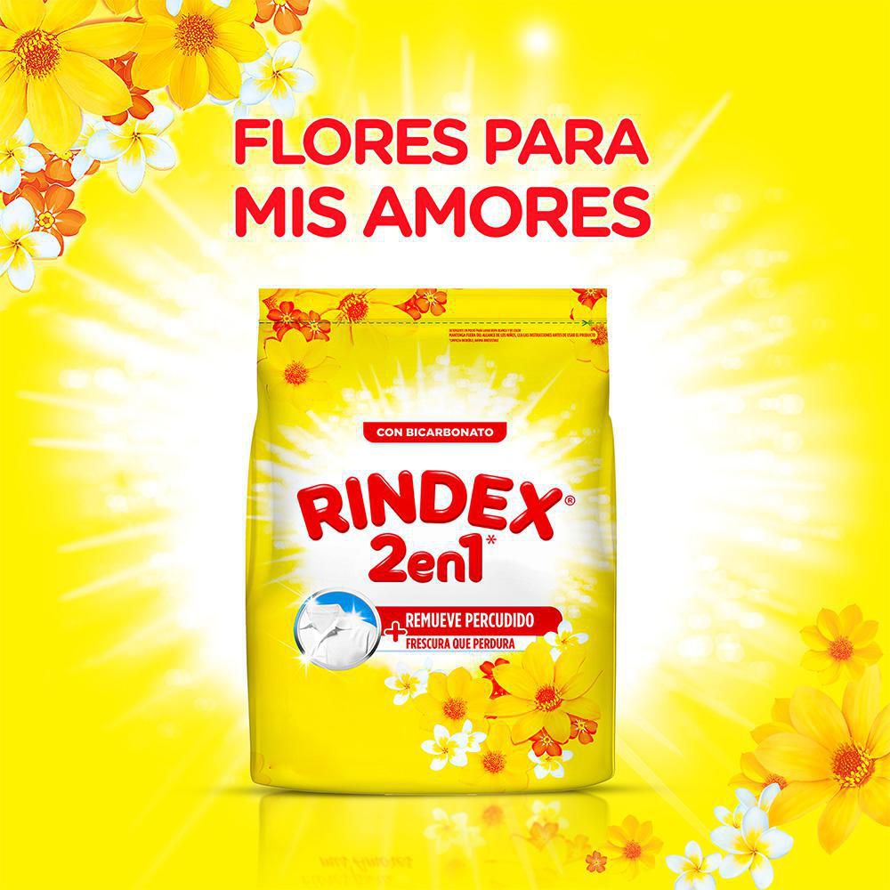 Detergente en polvo RINDEX 2 en 1 flores para mis amores (2000  gr) img #5