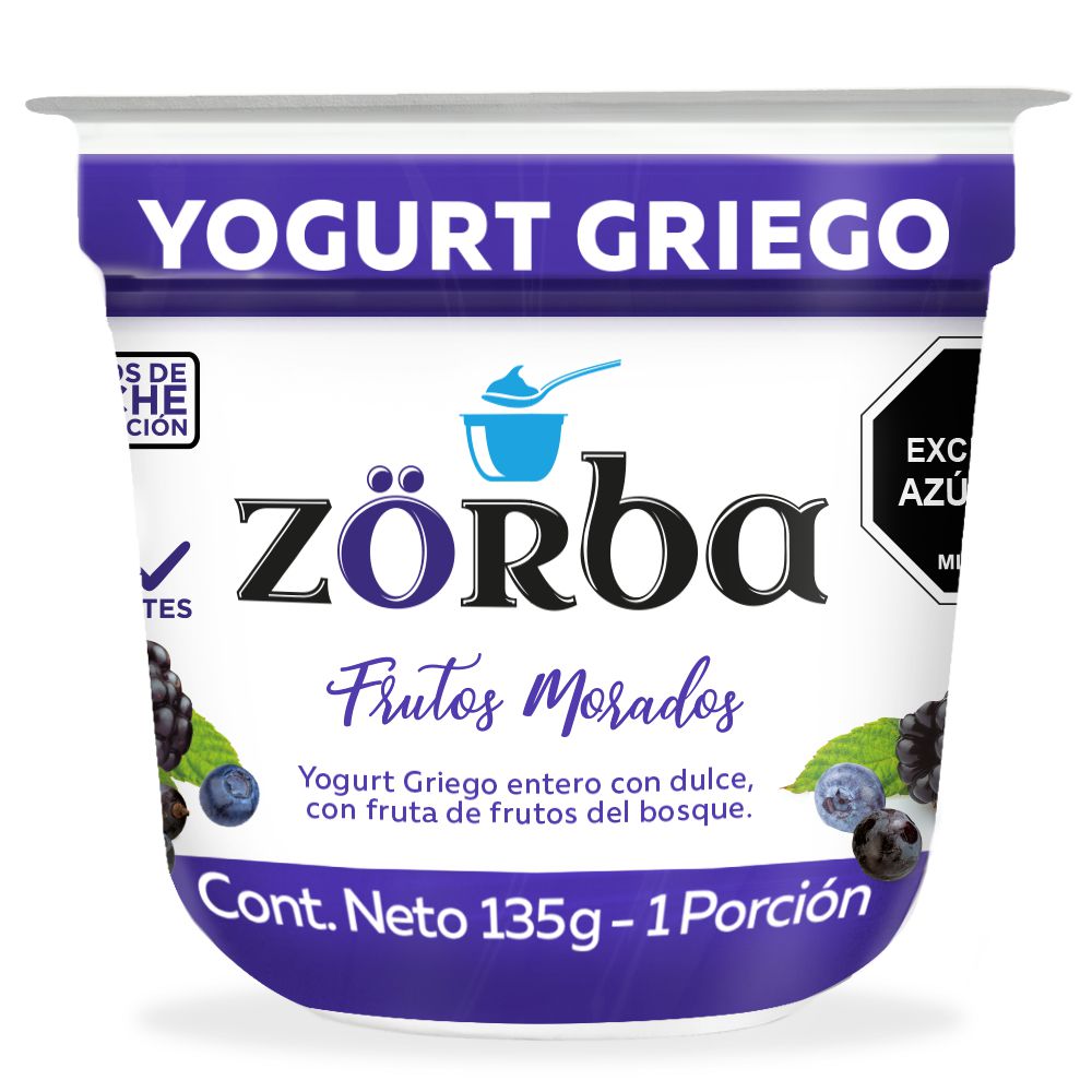 Yogurt griego ZORBA frutos morados (128.694  ml) img #1