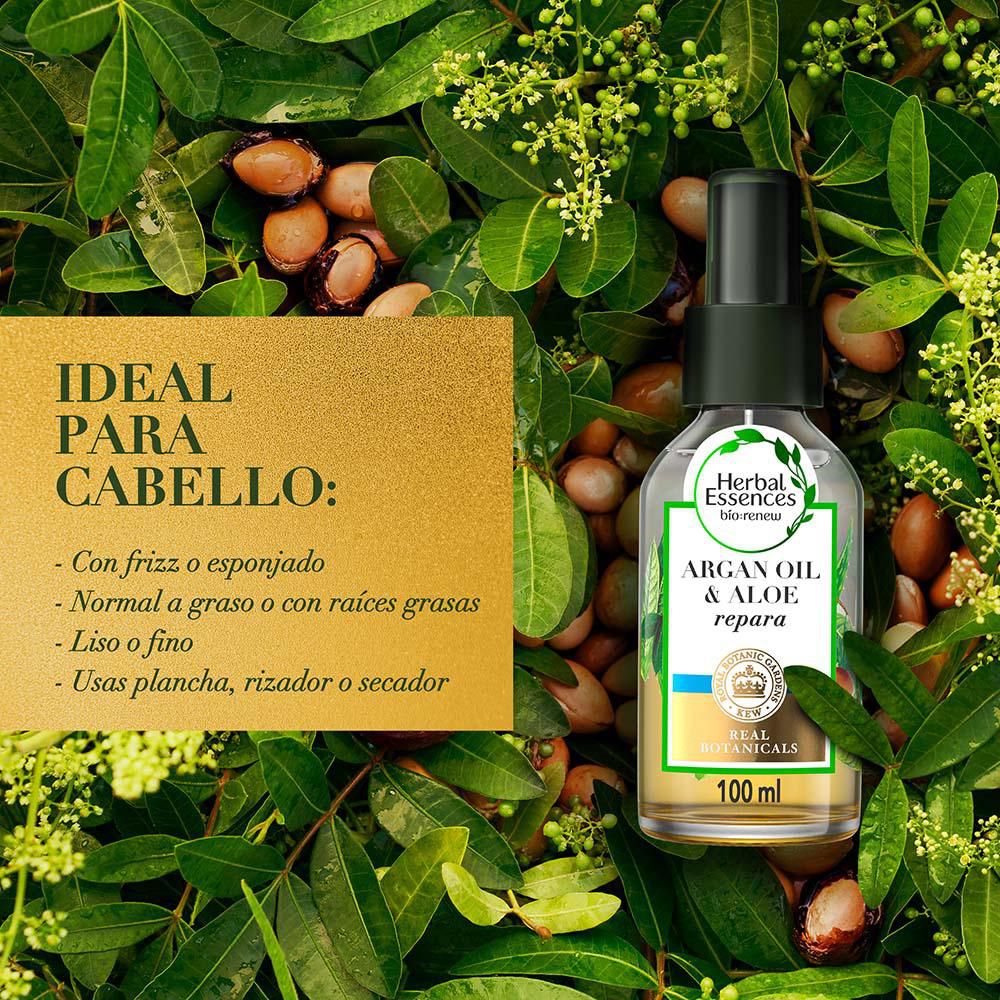 Mezcla de aceite para cabello HERBAL ESSENCES BIO RENEW aceite de argán & aloe serum (100  ml) img #3