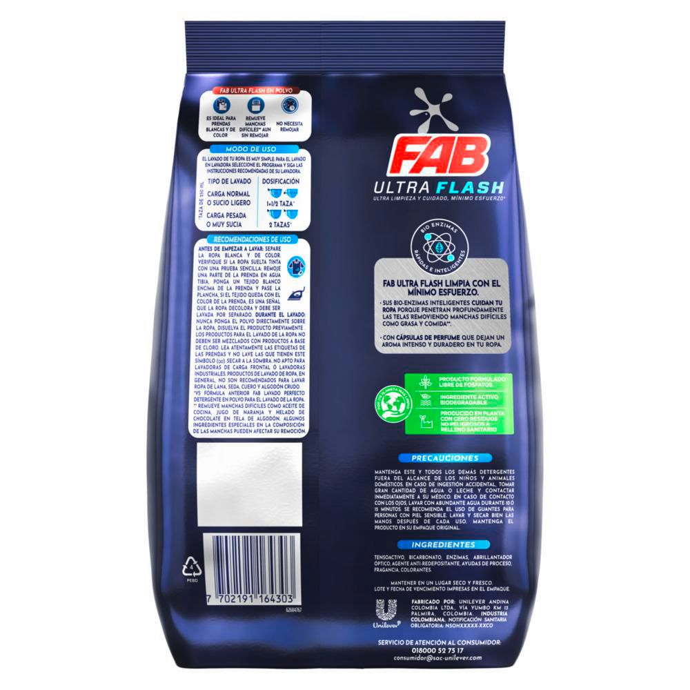 Detergente En Polvo FAB Ultra Flash (800  gr) img #3