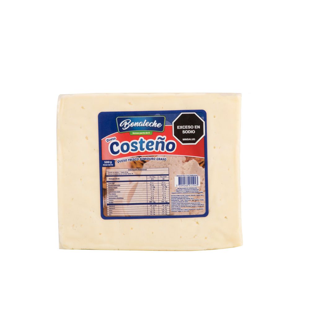 Queso BONALECHE costeño pasteurizado (500  gr) img #1