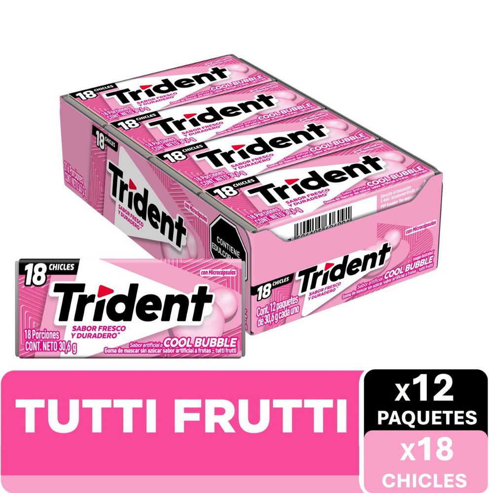 Chicles TRIDENT tutti frutti (367.2  gr) img #1