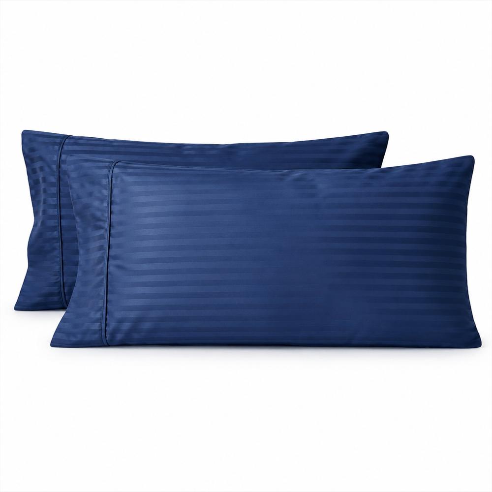 Fundas De Almohada Azul Oscuro Premium 55X75 Cm Con Embone img #1