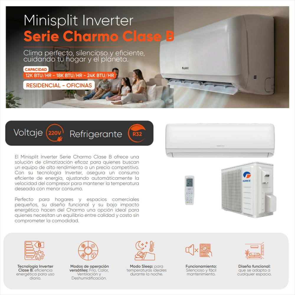 Aire Acondicionado Mini Split Inverter Clase B 24.000 Btu 220V img #4