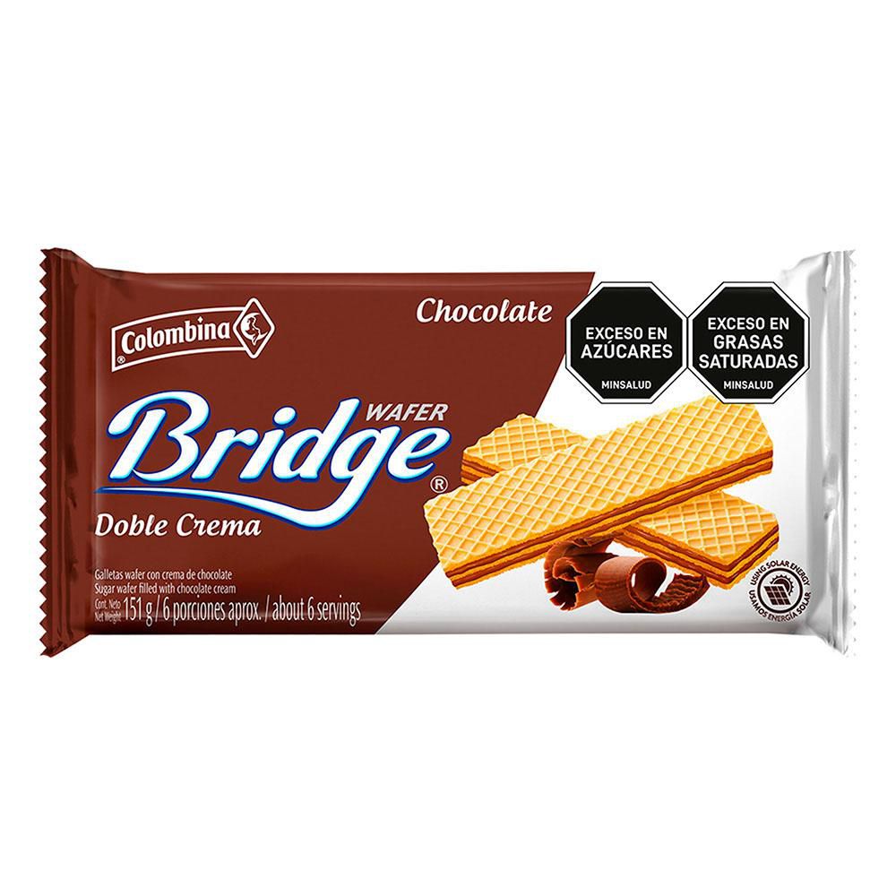 Galletas BRIDGE wafer chocolate doble crema (151  gr) img #1