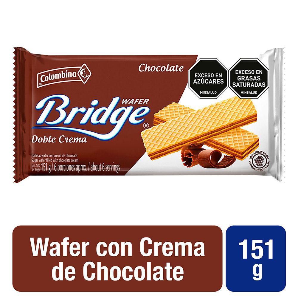 Galletas BRIDGE wafer chocolate doble crema (151  gr) img #3