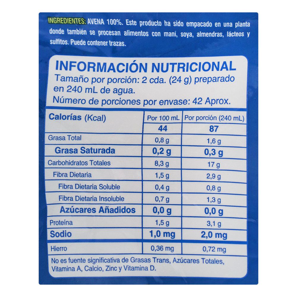 Avena Hojuelas Sin Gluten TONING 1000  gr img #2