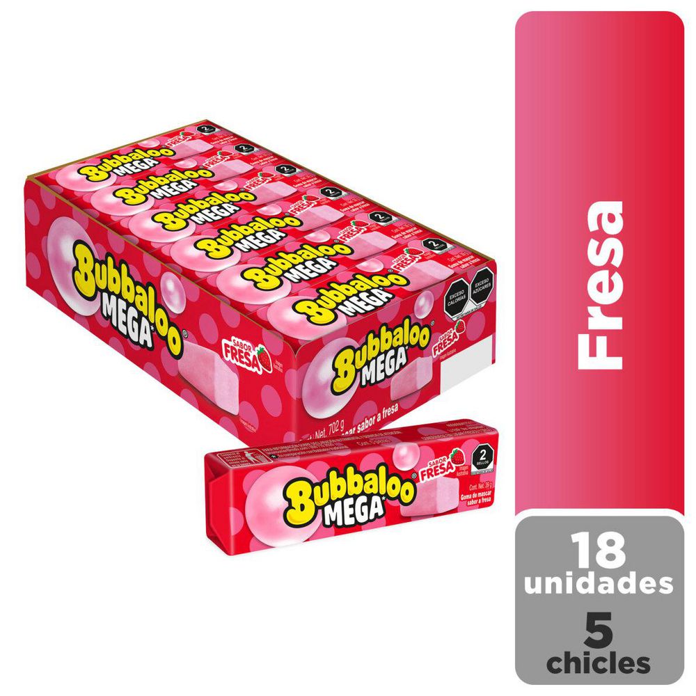 Chicles BUBBALOO mega sabor a fresa (702  gr) img #1