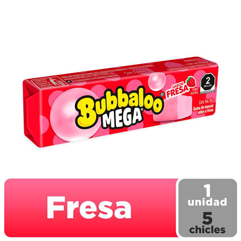 Chicles BUBBALOO mega sabor a fresa (702  gr) img #2