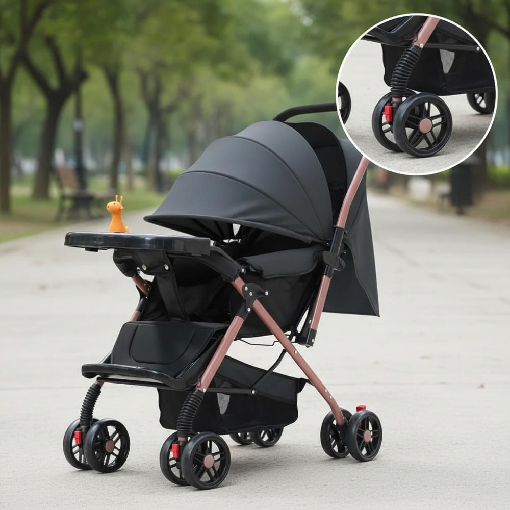 Coche Para Bebes Reversible Compacto Ultima Generacion Color Negro img #2