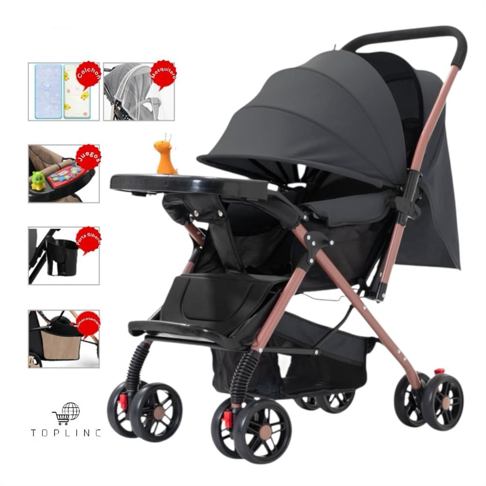 Coche Para Bebes Reversible Compacto Ultima Generacion Color Negro img #3