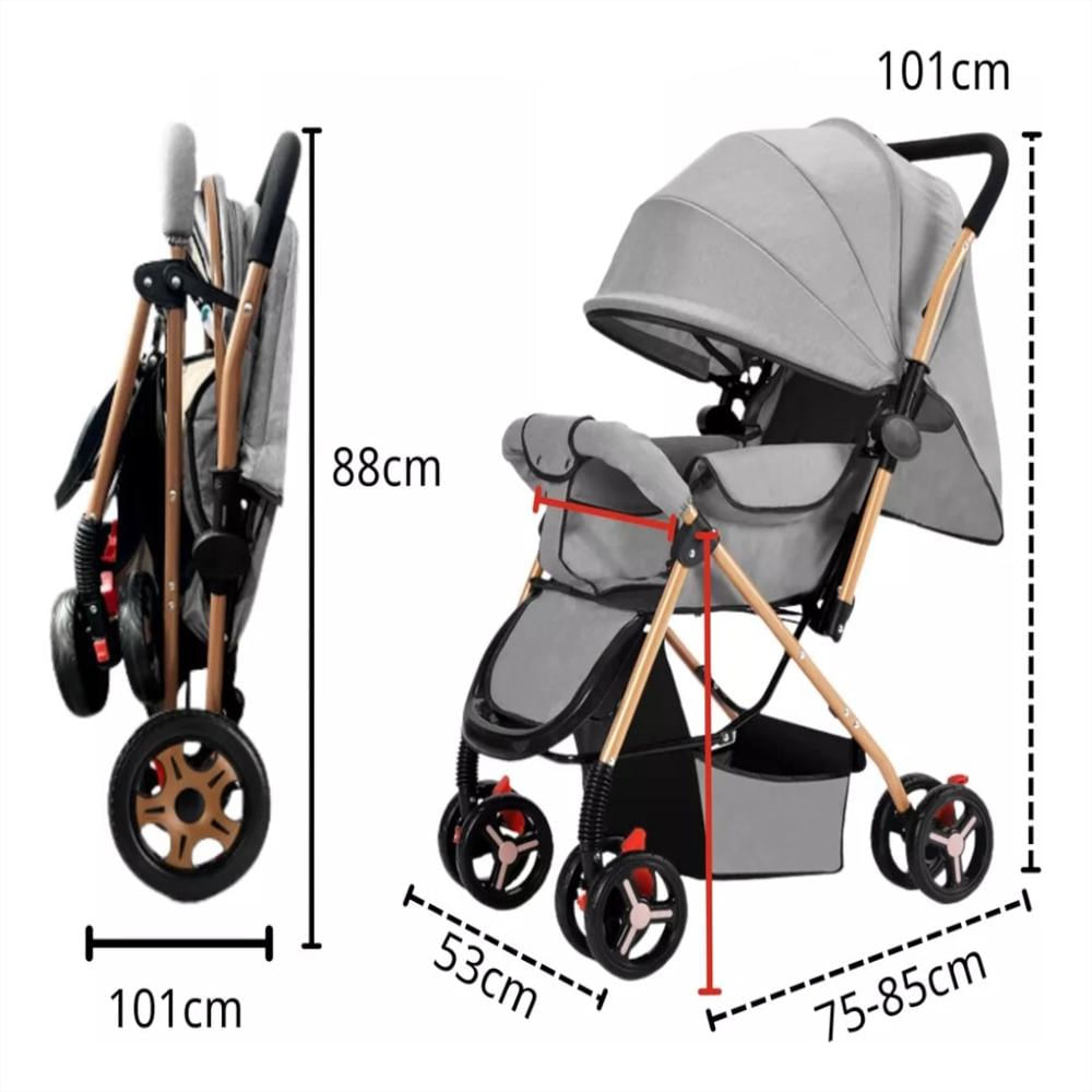 Coche Para Bebes Reversible Compacto Ultima Generacion Color Gris img #5