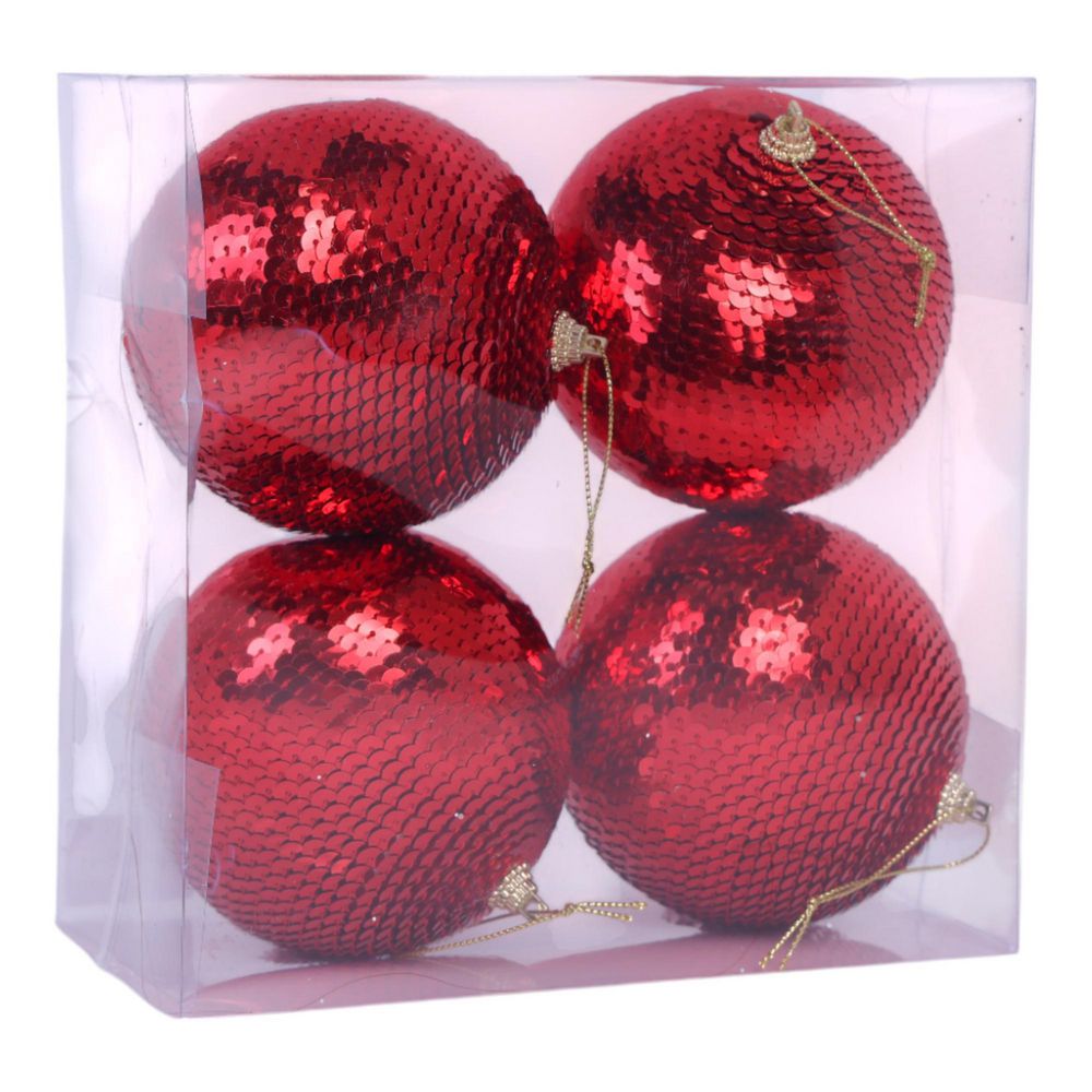 Set bolas lentejuelas rojas x4 FINLANDEK 1301900791 img #1