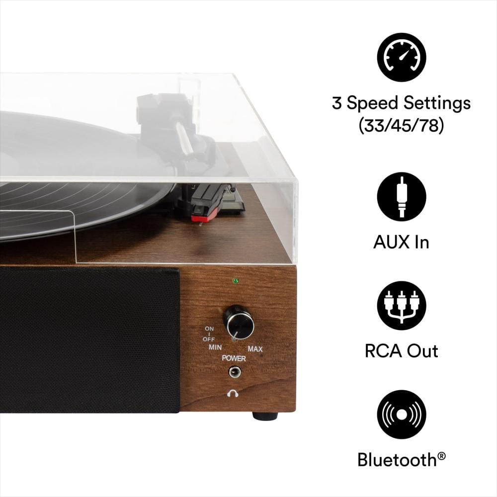Tocadiscos Core Innovations Bluetooth 3 Velocidades Con Parlantes img #5