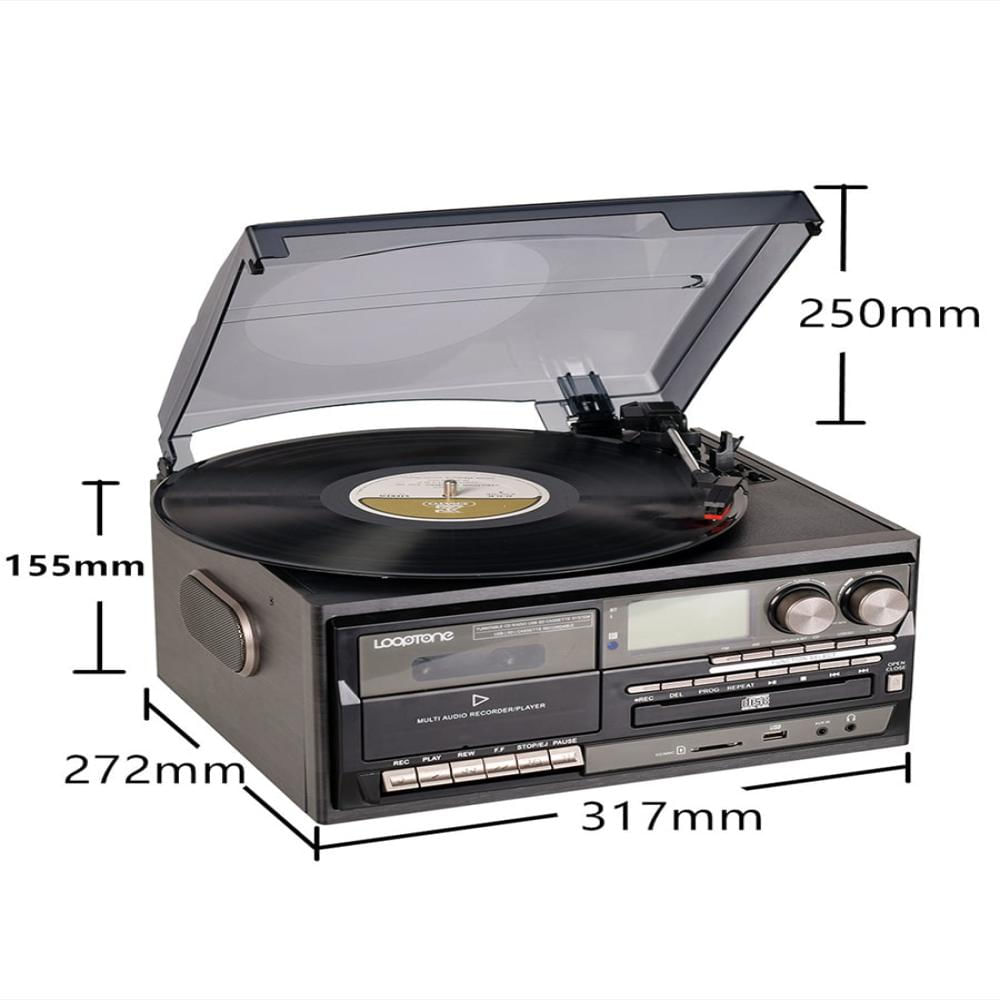 Tocadiscos Looptone Bluetooth Con Cd Casete Radio Y Grabador Usb img #3