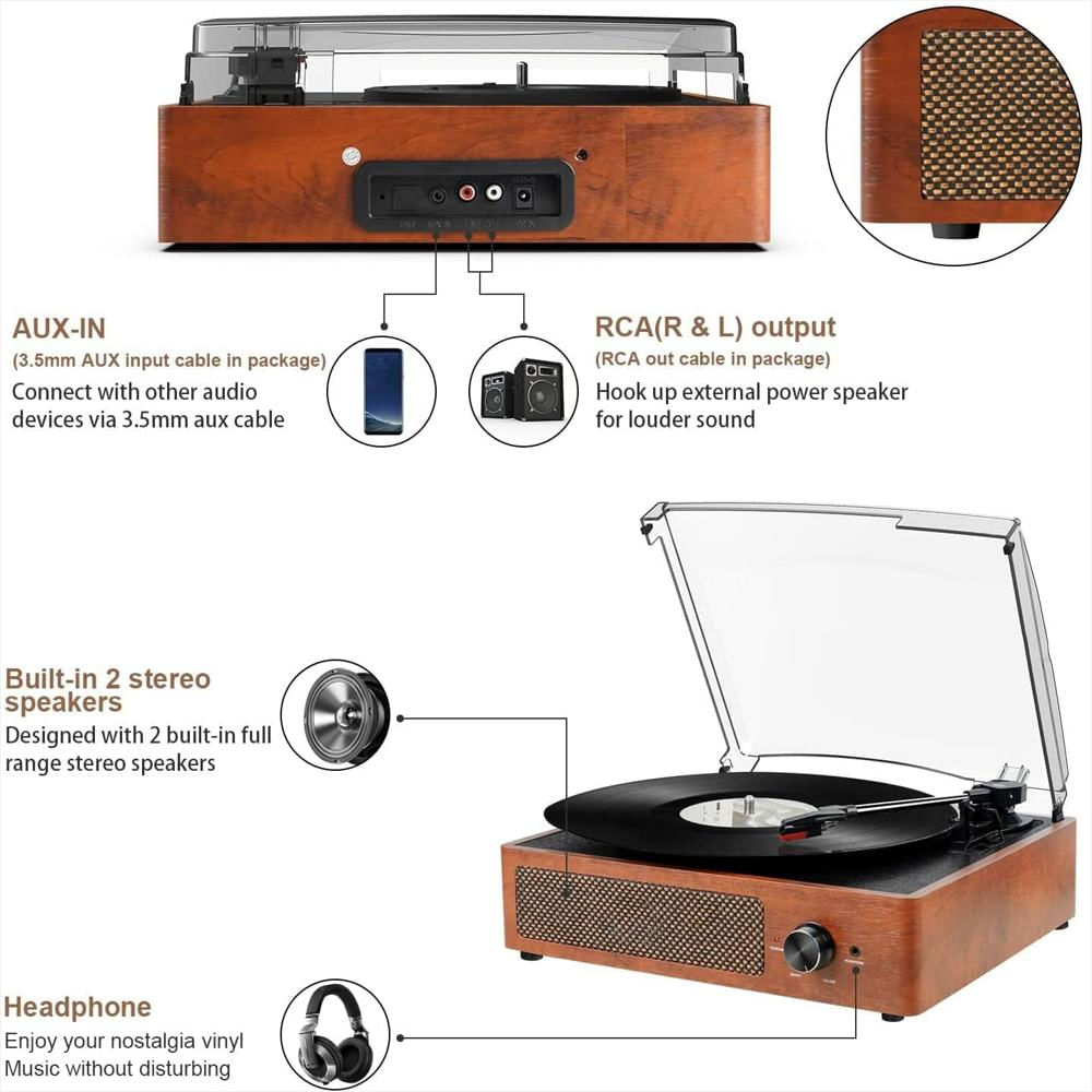 Tocadiscos Vintage Caymuller 3 Velocidades Con Parlantes Integrados img #3