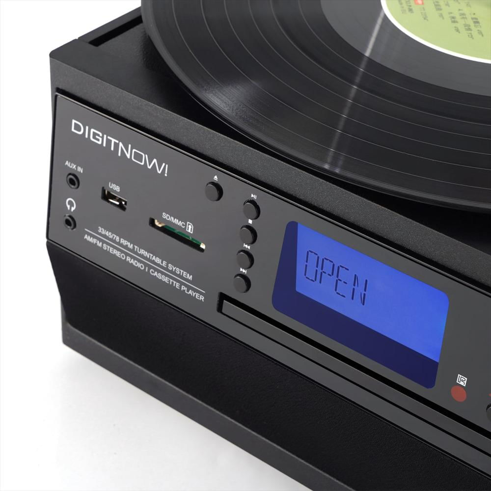 Tocadiscos Caymuller Bluetooth Con Cd Casete Radio Y Control Remoto img #2