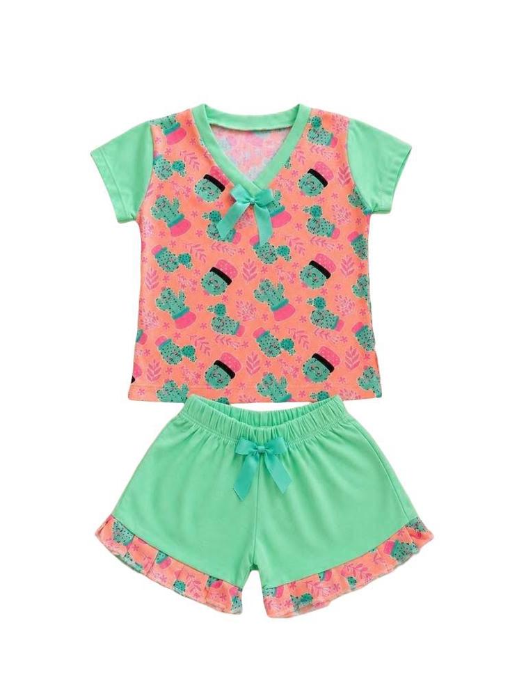 Pijama Niña Verde Cactus img #1
