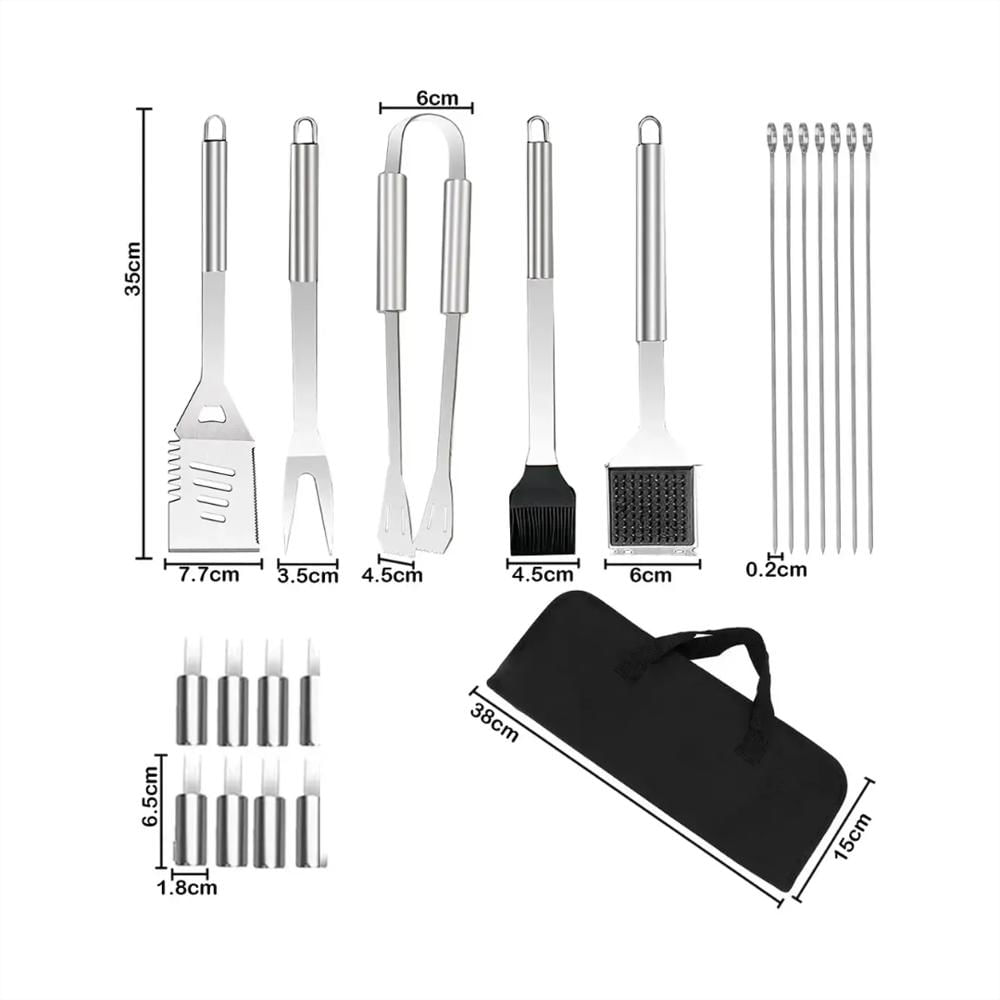 Kit Asado Bbq Utensilios Cocina Acero img #3