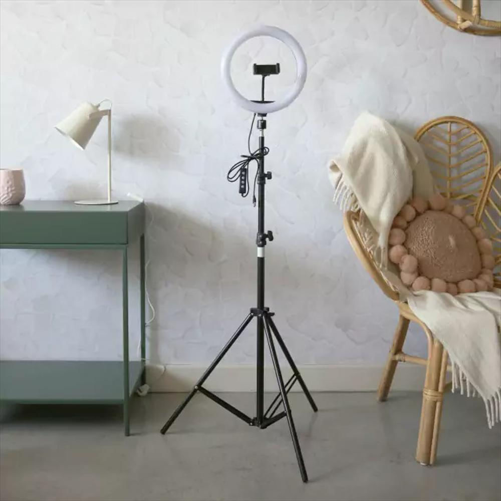 Aro Luz Led 26Cm Tripode Ajustable 3 Tonos Para Streaming Contenido Hd img #3