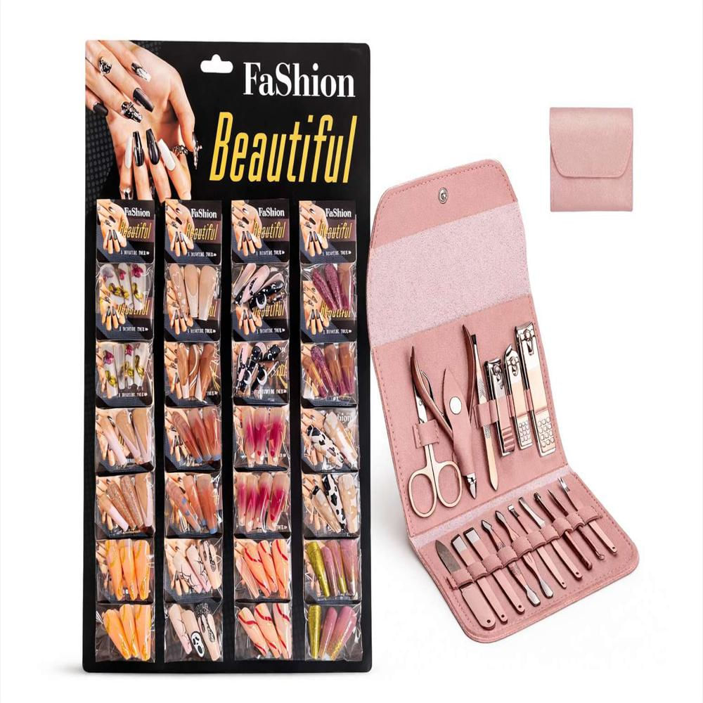 Kit De Uñas Postizas Duraderas X24 Regalo Kit De Aseo Personal X16 img #1