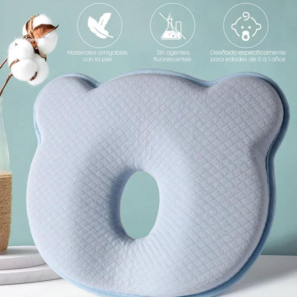 Almohada De Algodón Orgánico Ortopédica Memoria Oso Rosa img #5