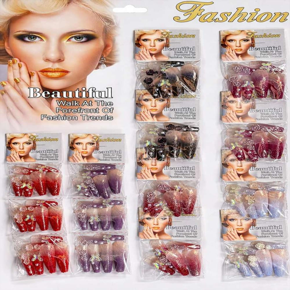 Kit De Uñas Postizas Duraderas X12 Regalo Kit De Aseo Personal X12 img #2
