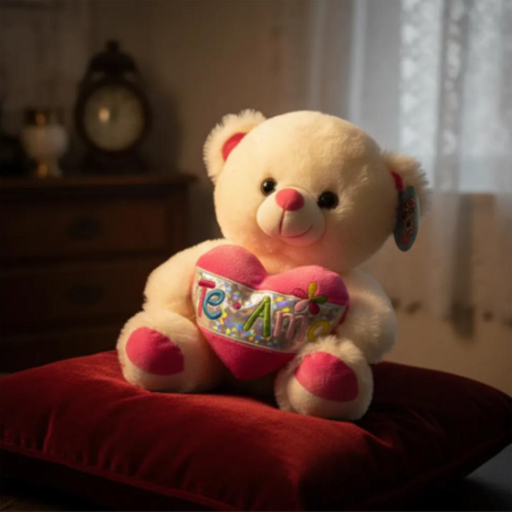 Peluche Oso Suave Y Tierno Con Corazón Te Amo 25Cm img #2