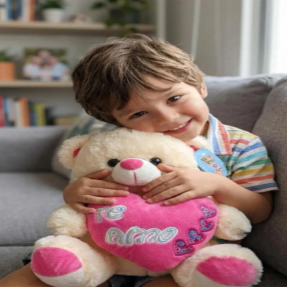 Peluche Oso Suave Y Tierno Con Corazón Te Amo 25Cm img #3