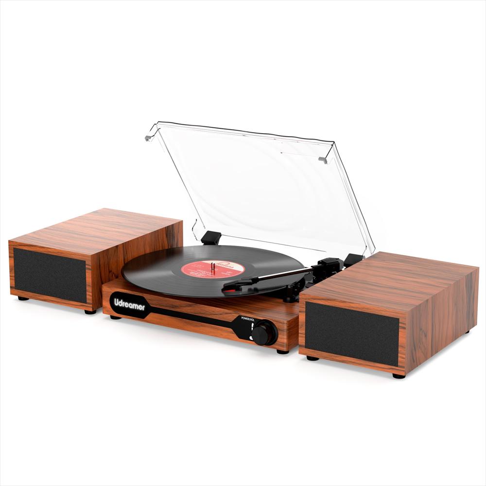 Tocadiscos Udreamer De Vinilo Con Parlantes Integrados Marrón img #1