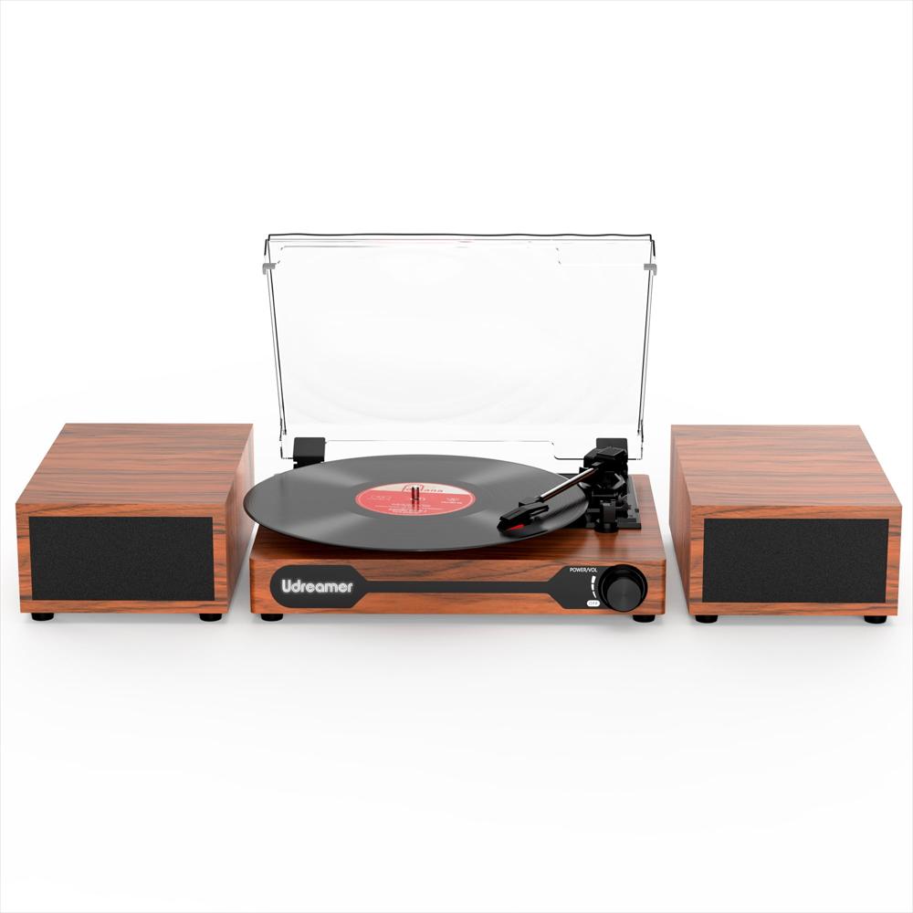 Tocadiscos Udreamer De Vinilo Con Parlantes Integrados Marrón img #5