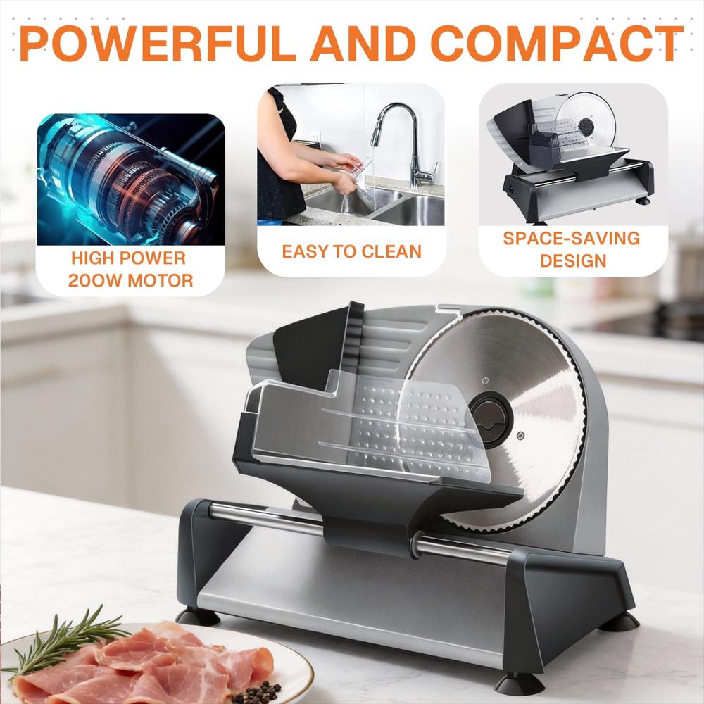 Cortadora De Alimentos Behome 200W Con Cuchilla Removible De 7.5 Pulgadas img #5