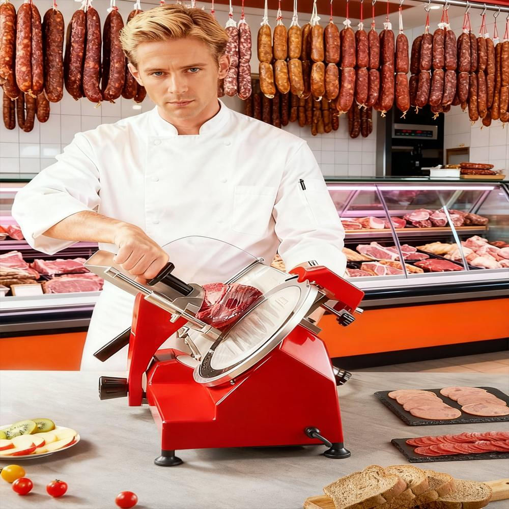 Cortadora De Alimentos Fohere Comercial 300W Semiautomática Con Cuchilla img #2