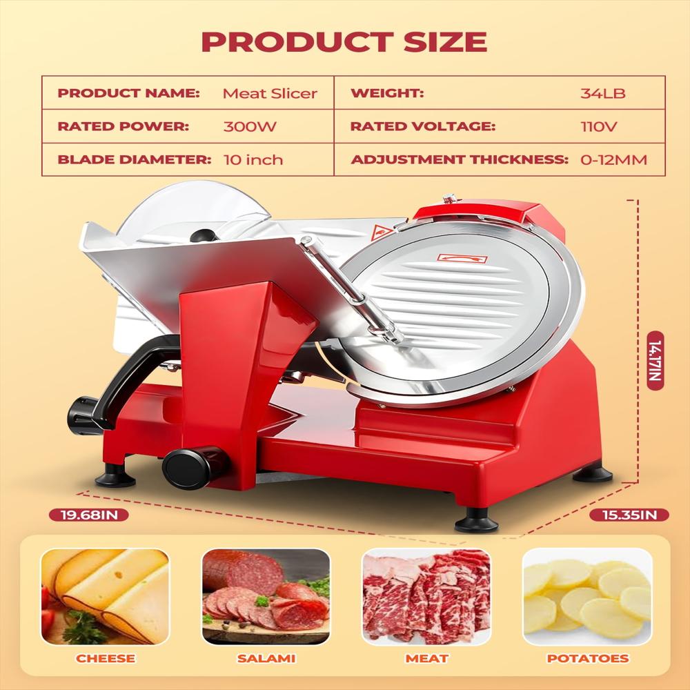 Cortadora De Alimentos Fohere Comercial 300W Semiautomática Con Cuchilla img #3