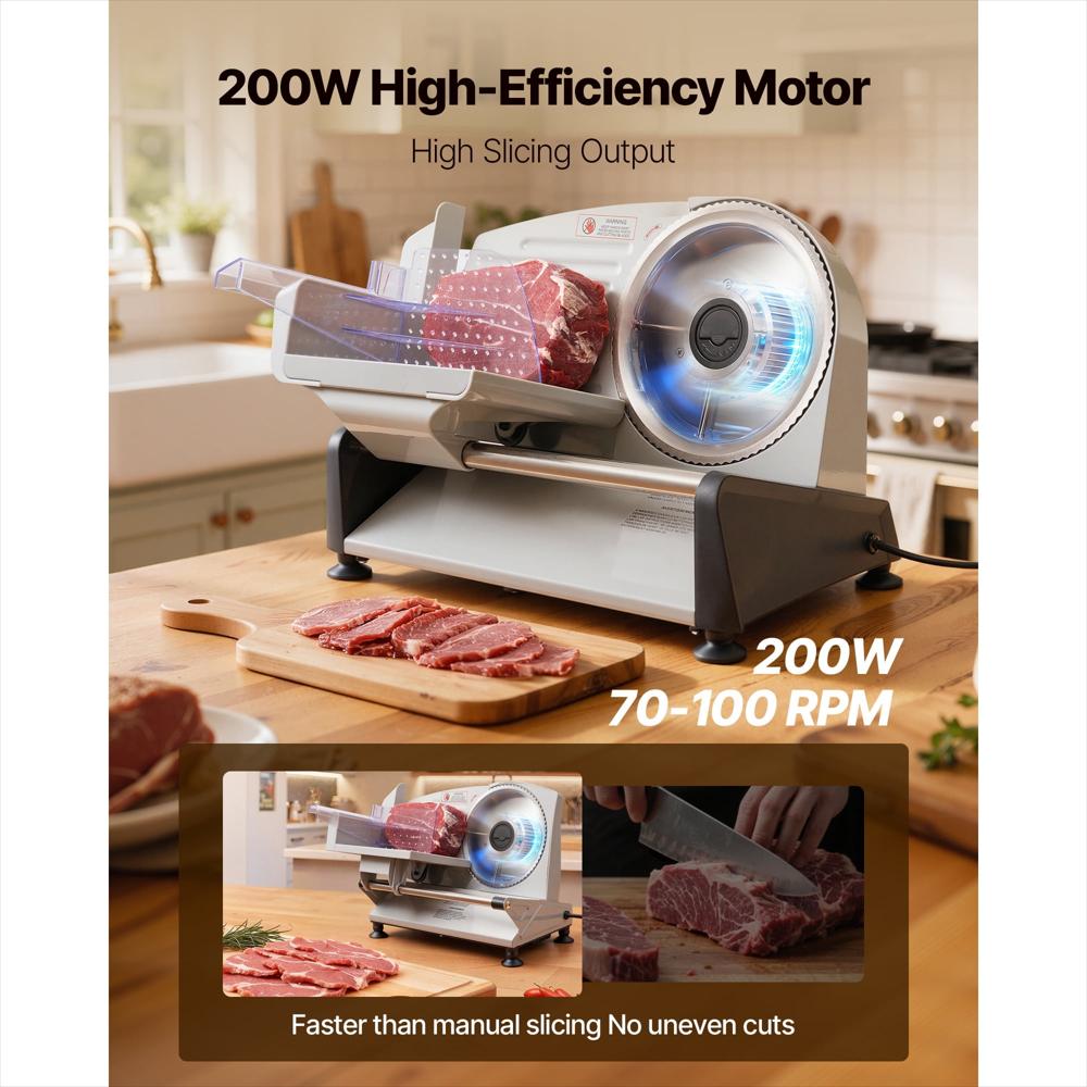 Cortadora De Alimentos Kffkff 200W Con Cuchilla De 7.5 Pulgadas img #5