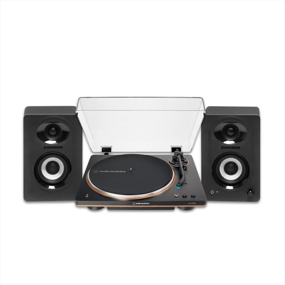 Combo Tocadiscos Audio Technica At Lp70xbt Bz Automático Bluetooth Con 2 Monitores M30bt img #1
