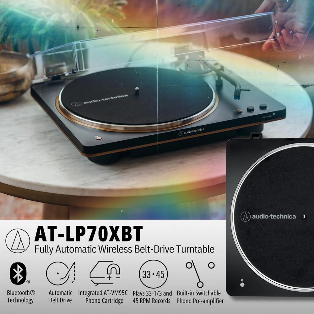 Combo Tocadiscos Audio Technica At Lp70xbt Bz Automático Bluetooth Con 2 Monitores M30bt img #2