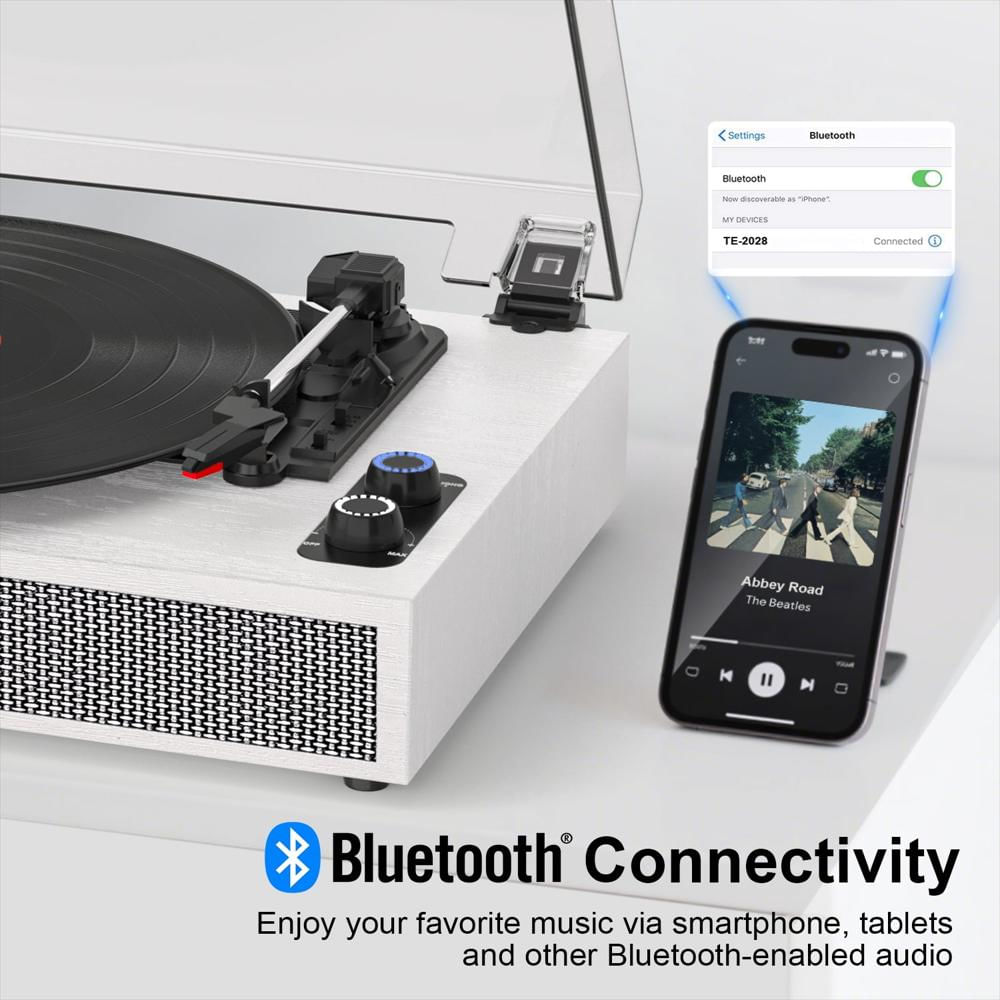 Tocadiscos Bluetooth Tanlanin De 3 Velocidades Con Parlantes Externos img #4