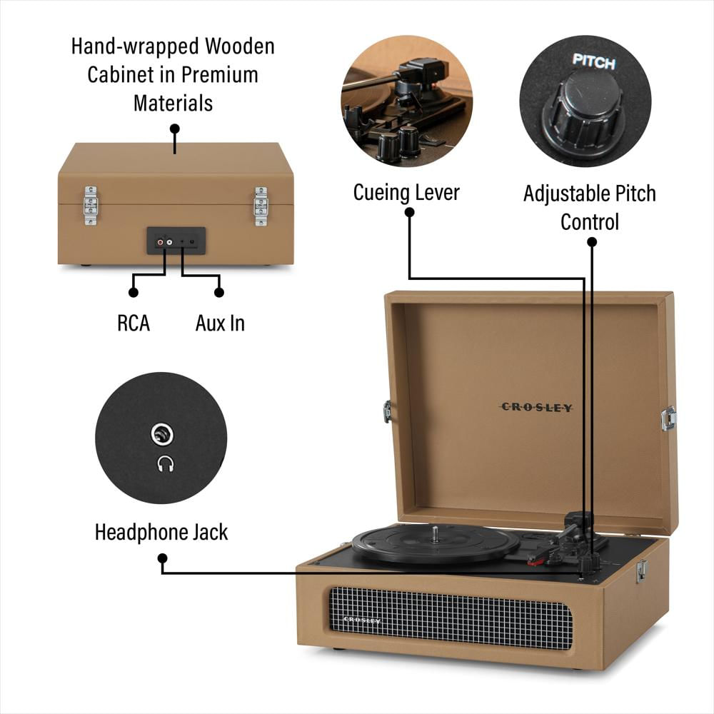 Tocadiscos Crosley Voyager Bluetooth Con Parlantes Integrados img #2