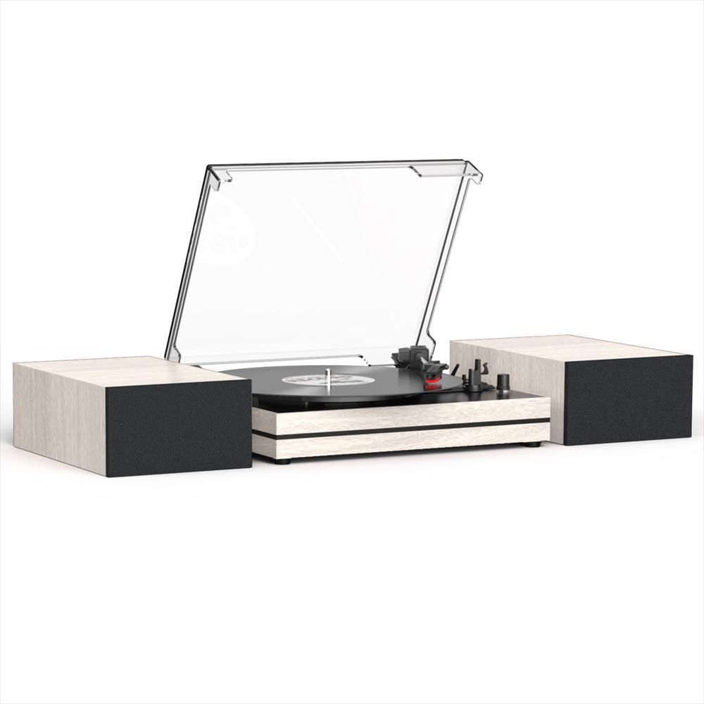 Tocadiscos Retroaudio Bluetooth 3 Velocidades Con Parlantes Externos Beige img #1