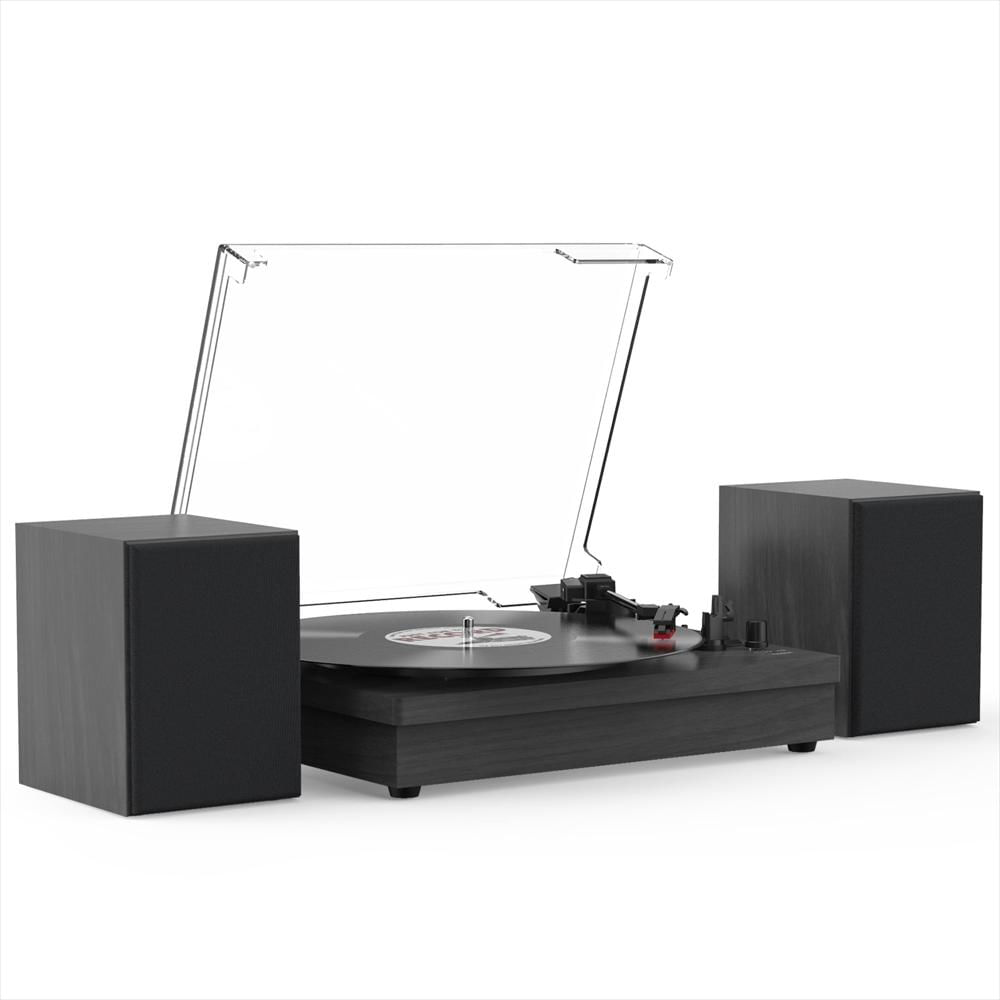 Tocadiscos Retroaudio Bluetooth 3 Velocidades Con Parlantes Externos Negro img #1