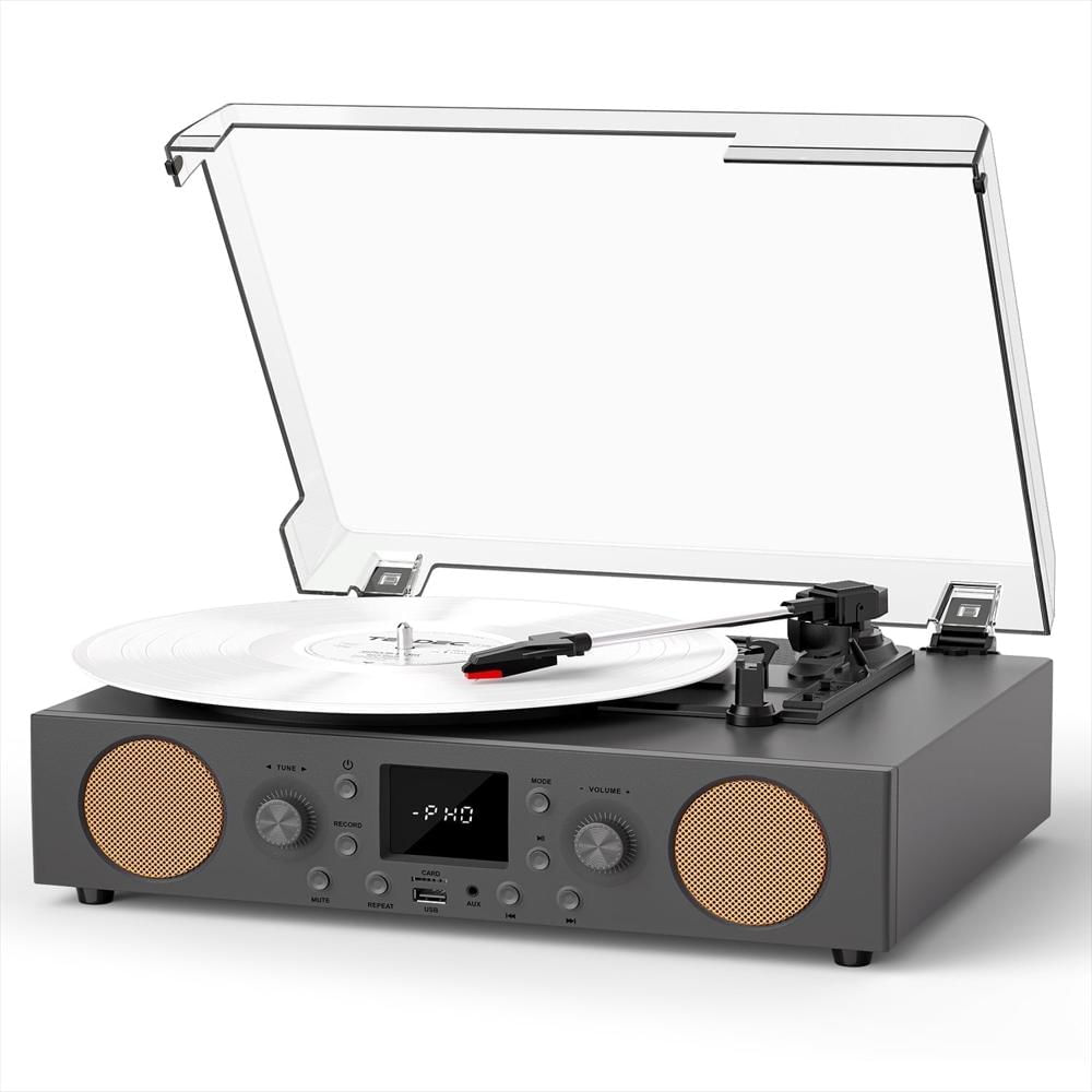 Tocadiscos Tanlanin 3 Velocidades Bluetooth Con Radio Fm Y Grabación Usb img #1
