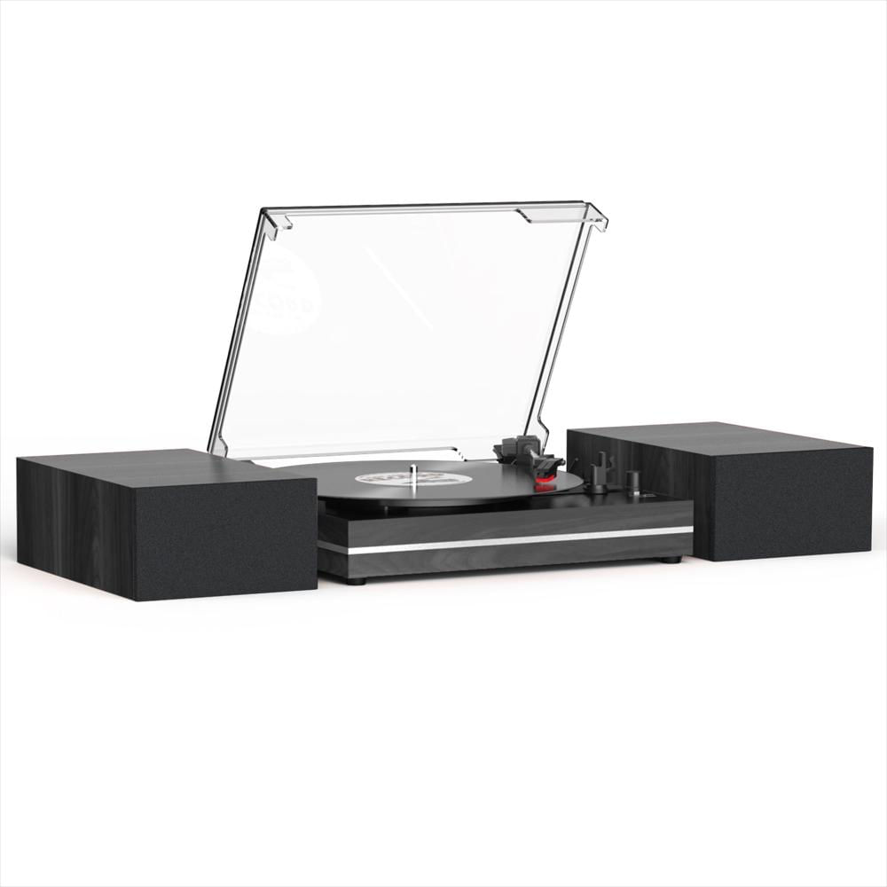 Tocadiscos Retroaudio Bluetooth 3 Velocidades Con Parlantes Externos Negro img #1
